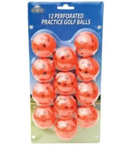 On Course 12 PERFORATED GOLF BALLS ORANGE
