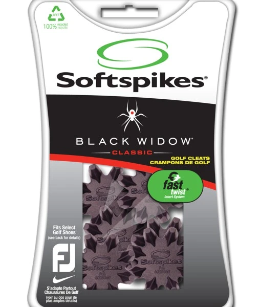 SoftSpikes BLACK WIDOW GOLF CLEATS/SPIKES - FAST TWIST 3 SoftSpikes BLACK WIDOW GOLF CLEATS/SPIKES - FAST TWIST