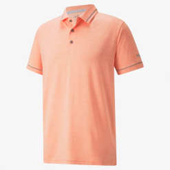 Puma CLOUDSPUN Monarch Golf Polo (LS) Hot Coral