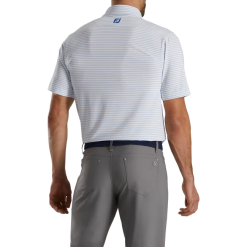 FOOTJOY CLASSIC PENCIL STRIPE POLO WHITE/ROYAL -Clubs shop footjoy classic pencil stripe polo white royal 2