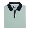 FOOTJOY SOLID W STRIPE PLACKET POLO SAGE -Clubs shop footjoy solid w stripe placket polo sage
